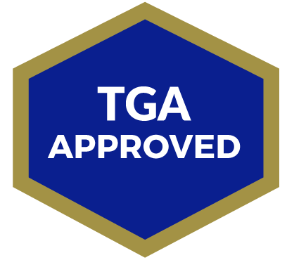TGA approved skin repair topical badge
