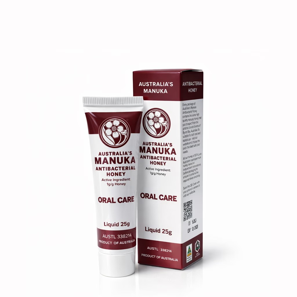Australias Manuka Oral Care 25g tube and box